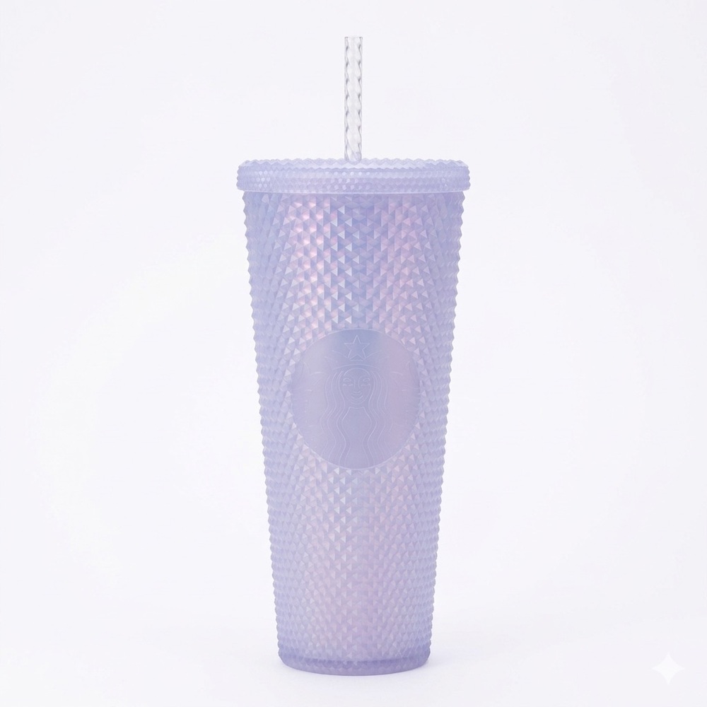 STARBUCKS 2021 Holiday Studded Tumbler 24oz Purple Holographic Iridescent Cup